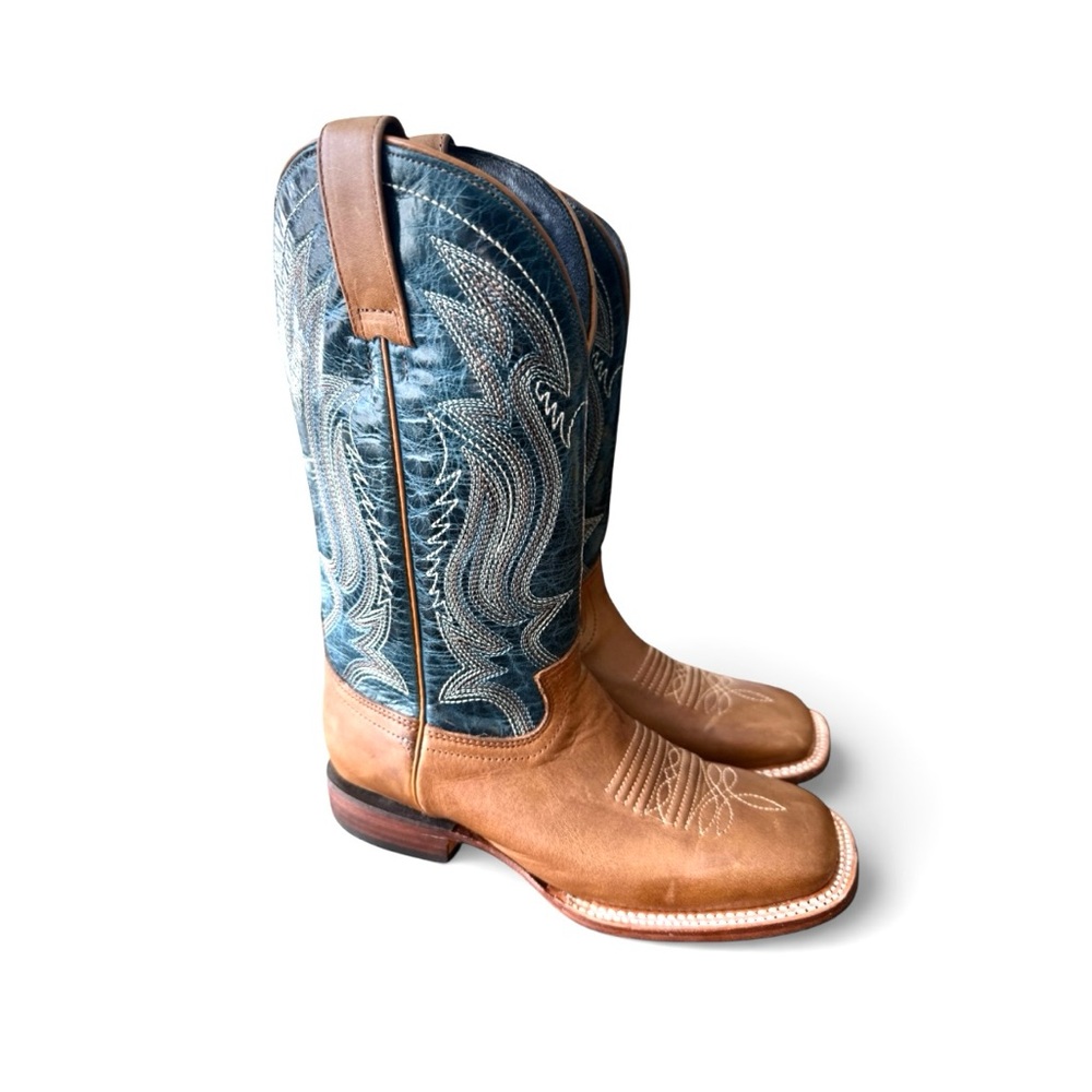 J.B. Dillion Women’s Tan and Teal  Cowboy Boots Size 6B